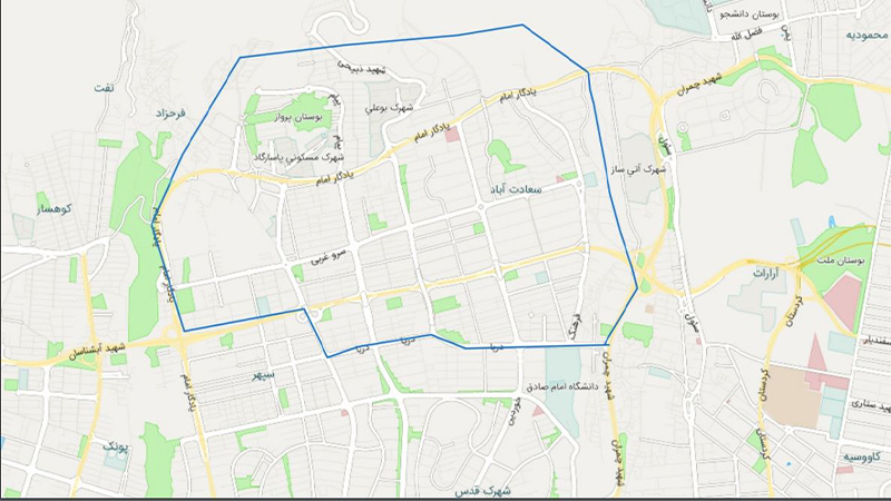 نقشه سعادت آباد